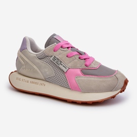Zapatillas de Mujer con Sistema Memory Foam Plataforma Big Star NN274680 Gris-Rosa 3