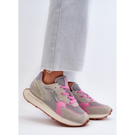 Zapatillas de Mujer con Sistema Memory Foam Plataforma Big Star NN274680 Gris-Rosa 4