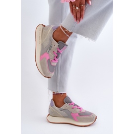 Zapatillas de Mujer con Sistema Memory Foam Plataforma Big Star NN274680 Gris-Rosa 8