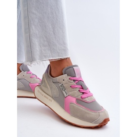 Zapatillas de Mujer con Sistema Memory Foam Plataforma Big Star NN274680 Gris-Rosa 7