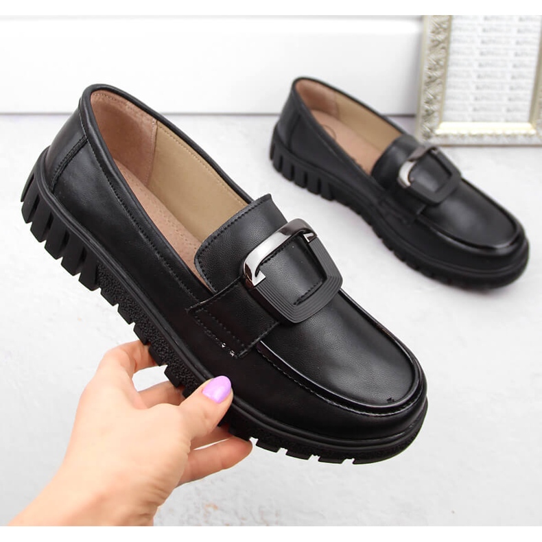 Zapatos de mujer de piel con tacón alto y plataforma, negro Filippo DP6044 1