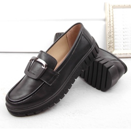 Zapatos de mujer de piel con tacón alto y plataforma, negro Filippo DP6044 3