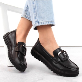 Zapatos de mujer de piel con tacón alto y plataforma, negro Filippo DP6044 4