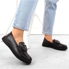 Zapatos de mujer de piel con tacón alto y plataforma, negro Filippo DP6044 5