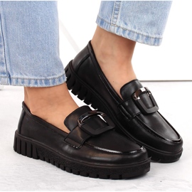 Zapatos de mujer de piel con tacón alto y plataforma, negro Filippo DP6044 6