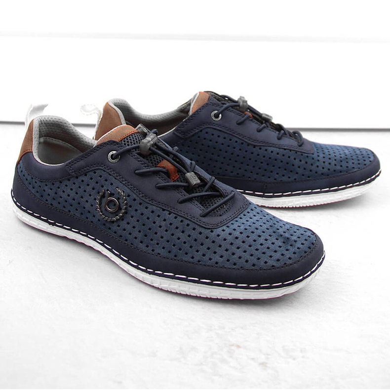 Zapatos deportivos cómodos sin cordones para hombre Bugatti NN153246 azul 1