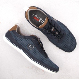 Zapatos deportivos cómodos sin cordones para hombre Bugatti NN153246 azul 2