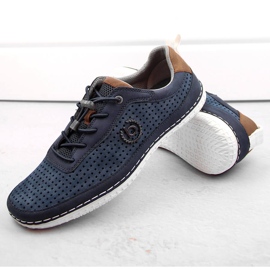 Zapatos deportivos cómodos sin cordones para hombre Bugatti NN153246 azul 3