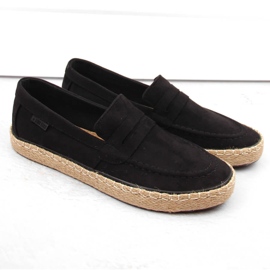 Zapatos hombre, alpargatas mocasines slip-on, negro Big Star NN174046 2