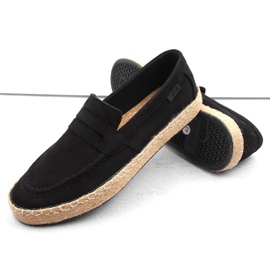 Zapatos hombre, alpargatas mocasines slip-on, negro Big Star NN174046 3