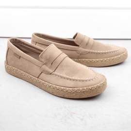 Zapatos hombre, alpargatas mocasines slip-on, beige Big Star NN174049 1