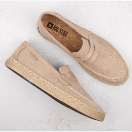 Zapatos hombre, alpargatas mocasines slip-on, beige Big Star NN174049 3