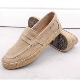 Zapatos hombre, alpargatas mocasines slip-on, beige Big Star NN174049 4