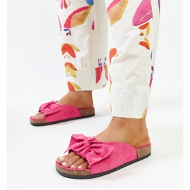 Chanclas rosa oscuro con suela de corcho de Aamu 1