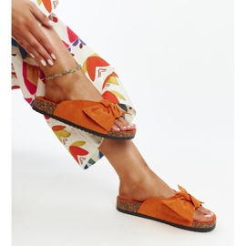 Chanclas naranjas con suela de corcho de Aamu 1