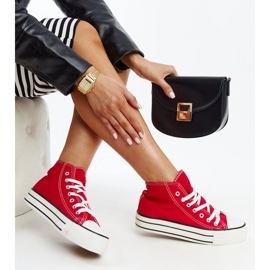 Zapatillas altas rojas con suela gruesa de Bagy rojo 1