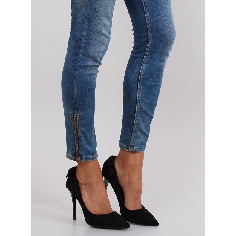 Tacones de ante con lazo LE035 Negro 1