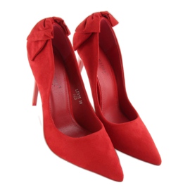 Tacones de ante con lazo LE035 Rojo 3