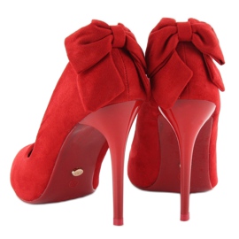 Tacones de ante con lazo LE035 Rojo 1