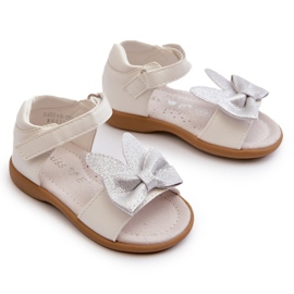 Sandalias de niña con lazo y cierre de velcro, blanco Wistala 5