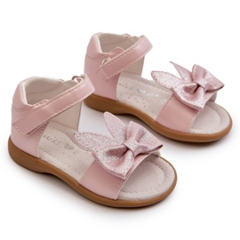 Sandalias infantiles con lazo y cierre de velcro, rosa Wistala rosado 5