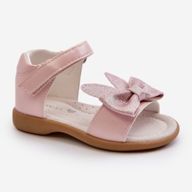 Sandalias infantiles con lazo y cierre de velcro, rosa Wistala rosado 1