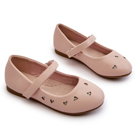 Bailarinas infantiles con corazones, cierre con velcro, rosa Danaella rosado 5
