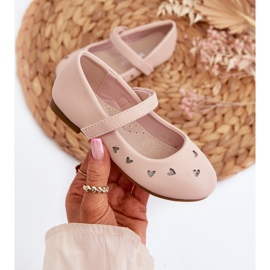 Bailarinas infantiles con corazones, cierre con velcro, rosa Danaella rosado 2
