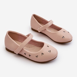 Bailarinas infantiles con corazones, cierre con velcro, rosa Danaella rosado 3