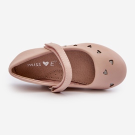 Bailarinas infantiles con corazones, cierre con velcro, rosa Danaella rosado 4