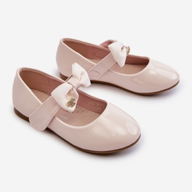 Bailarinas infantiles de charol con lazo de velcro, rosa, gato rosado 3