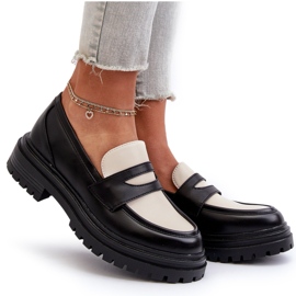 Mocasines de mujer con tacón plano y plataforma negro Kaldira 9