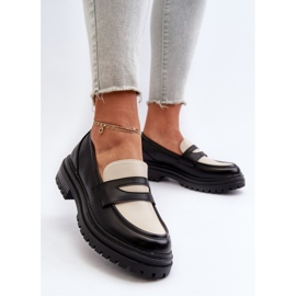 Mocasines de mujer con tacón plano y plataforma negro Kaldira 3