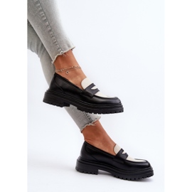 Mocasines de mujer con tacón plano y plataforma negro Kaldira 8