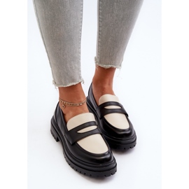 Mocasines de mujer con tacón plano y plataforma negro Kaldira 5