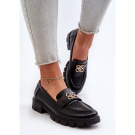 Jezzi Mocasines de mujer elegantes con decoración dorada, negro Tosisa 4