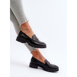 Jezzi Mocasines de mujer elegantes con decoración dorada, negro Tosisa 1
