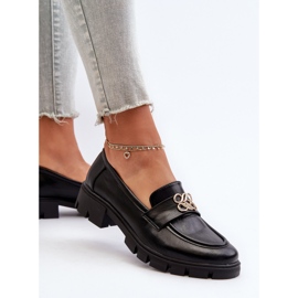 Jezzi Mocasines de mujer elegantes con decoración dorada, negro Tosisa 5
