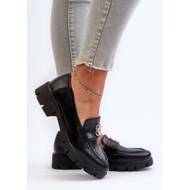 Jezzi Mocasines de mujer elegantes con decoración dorada, negro Tosisa 6