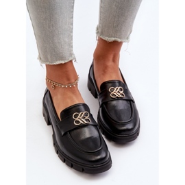 Jezzi Mocasines de mujer elegantes con decoración dorada, negro Tosisa 8