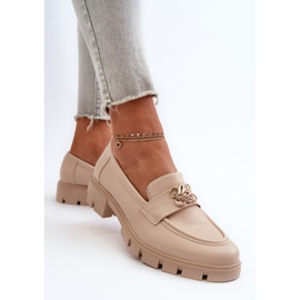 Elegantes Mocasines de Mujer Beige con Decoración Dorada Tosisa 6