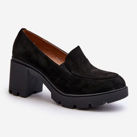 Zapatos Mujer Ante Eco con Tacón Alto y Plataforma, Negro Arablosa 1