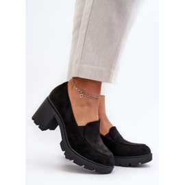 Zapatos Mujer Ante Eco con Tacón Alto y Plataforma, Negro Arablosa 2