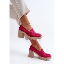 Zapatos Mujer Ante Eco con Tacón Alto y Plataforma Fucsia Arablosa rosado 6