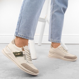Deportivas cuña mujer piel beige Filippo DP6083 2