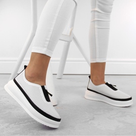 Deportivas creepers slip-on mujer piel blanco Artiker 54C1704 2