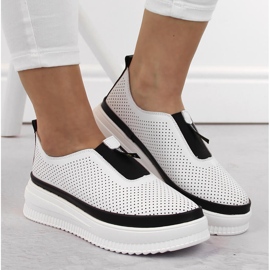 Deportivas creepers slip-on mujer piel blanco Artiker 54C1704 3