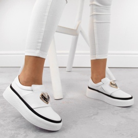 Deportivas mujer piel slip-on con plataforma, blanco Artiker 54C1855 2