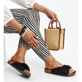 Chanclas negras con suela de corcho Aamu negro 1