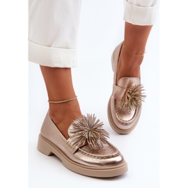 CheBello Mocasines Mujer Piel 4383 Dorado 3